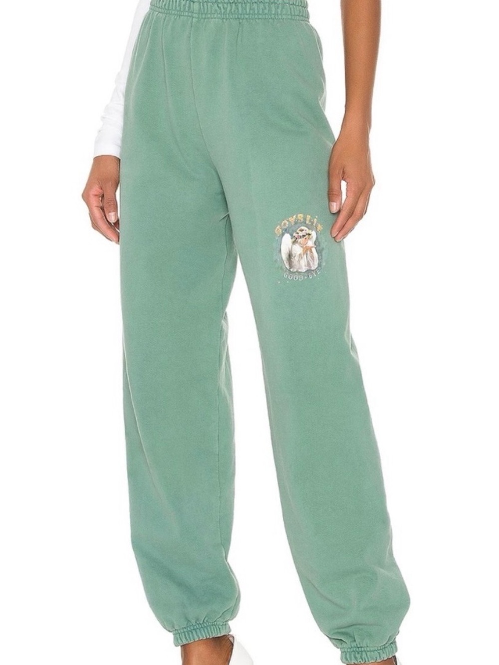 Boys Lie Goodbye Angel Sweatpants Green Cotton Gigi Hadid Size Medium